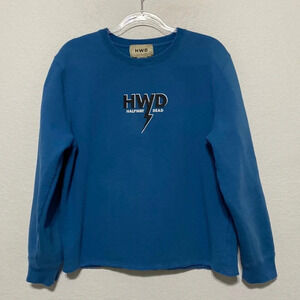 HWD Men's Blue Halfway Dead Long Sleeve Crew Neck Pullover Sweatshirt Size L